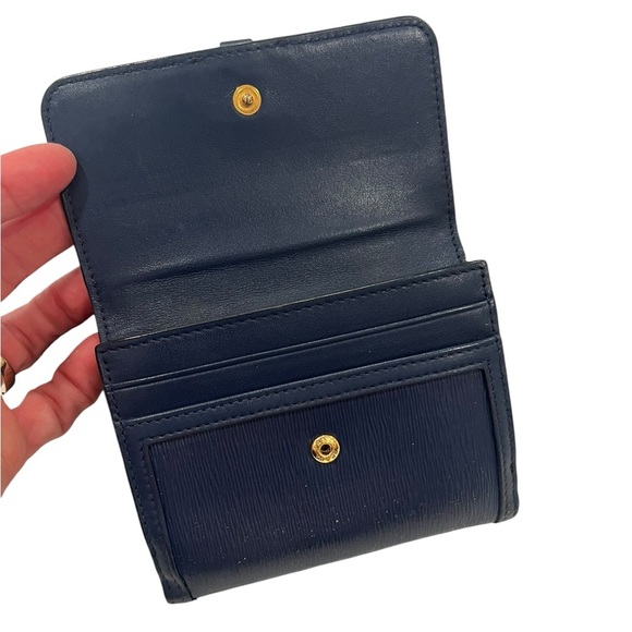 PRADA | Diagramme Leather Wallet | Navy Blue - Picture 4 of 11